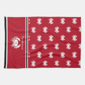 Monogrammen Red Black White Crab Nautical Schort K Theedoek (Horizontaal)