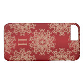 Monogrammen Red en Gold Exotic Medallion Case-Mate iPhone Case (Achterkant (Horizontaal))