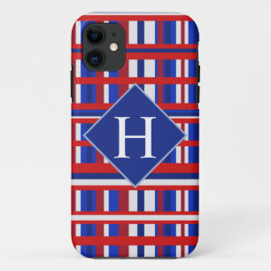 Monogrammen Red White & Blue Pset Patriot iPhone 11 Hoesje