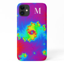 Monogrammen regenbooggradiënt Spirale fractal