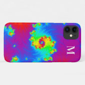 Monogrammen regenbooggradiënt Spirale fractal Case-Mate iPhone Case (Achterkant (horizontaal))