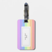 Monogrammen regenboogkleurig StripesPatroon Bagagelabel (Achterkant verticaal)