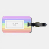 Monogrammen regenboogkleurig StripesPatroon Bagagelabel (Achterkant horizontaal)