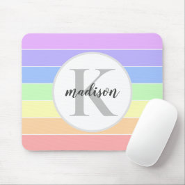Monogrammen regenboogkleurig StripesPatroon Muismat