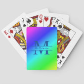 Monogrammen regenboogzondhorizon diagonaal mengsel pokerkaarten (Achterkant)