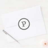 Monogrammen Ronde Sticker (Envelop)