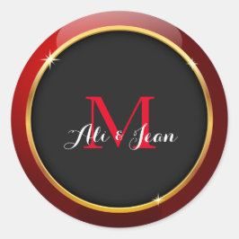 Monogrammen Ronde Sticker