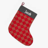 Monogrammen: Rood- en gouddiamanten Grote Kerstsok (Voorkant (Hangend))