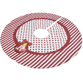 Monogrammen roodwitte kerstboomrokken kerstboom rok