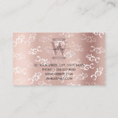 Monogrammen  Roos Gold Damask Makeup Hair Visitekaartje (Achterkant)