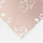 Monogrammen  Roos Gold Damask Pattern Fleece Deken (Hoek)