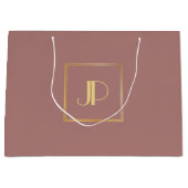 Monogrammen Roos Gold Modern Elegant Sjabloon Groot Cadeauzakje (Voorkant)