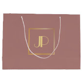Monogrammen Roos Gold Modern Elegant Sjabloon Groot Cadeauzakje (Achterkant)