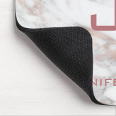 Monogrammen Roos Gold White Marble Sjabloon Muismat (Hoek)