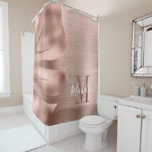 Monogrammen Roos goudpels met metalen palmleder Douchegordijn (In situ)