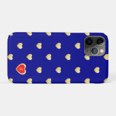 Monogrammen Royal Blue Gold Hearts op vaste kleur Case-Mate iPhone Case (Achterkant (horizontaal))