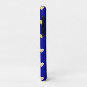 Monogrammen Royal Blue Gold Hearts op vaste kleur Case-Mate iPhone Case (Achterkant/links)