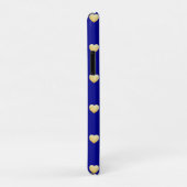 Monogrammen Royal Blue Gold Hearts op vaste kleur Case-Mate iPhone Case (Achterkant/rechts)