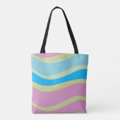 Monogrammen Roze Blauw Geel Modern Ontwerp Tote Bag (Achterkant)