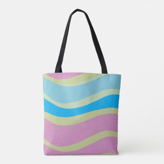 Monogrammen Roze Blauw Geel Modern Ontwerp Tote Bag (Achterkant)