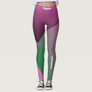 Monogrammen roze groene gradiënt werkout leggings
