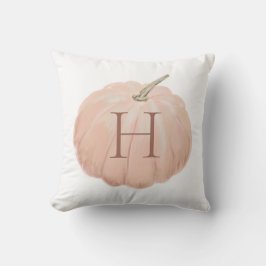 Monogrammen roze Herfst pompoenen Sierkussen