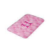 Monogrammen roze mozaïektegelpatroon badmat (Gekanteld)