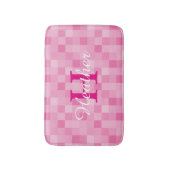 Monogrammen roze mozaïektegelpatroon badmat (Voorkant Verticaal)