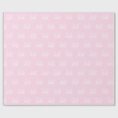 Monogrammen roze wit aangepast aantalpatroon cadeaupapier (Vlak)