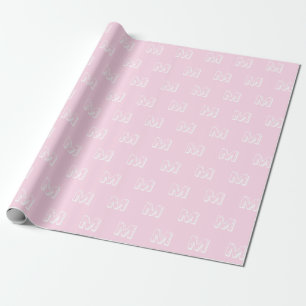 Monogrammen roze wit aangepast aantalpatroon cadeaupapier
