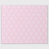 Monogrammen roze wit aangepast patroon modern cadeaupapier (Vlak)