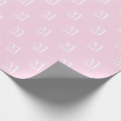 Monogrammen roze wit aangepast patroon modern cadeaupapier (Hoek)