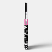 Monogrammen roze, zwart, wit, gestreept Hoesje (Achterkant / Links)