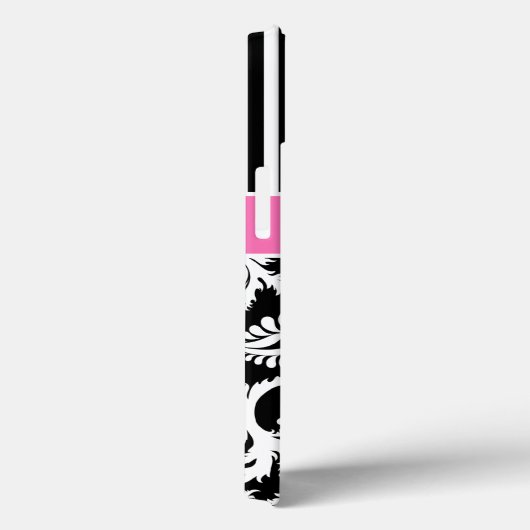 Monogrammen roze, zwart, wit, gestreept Hoesje (Achterkant / Rechts)