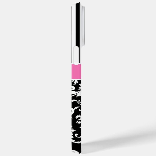 Monogrammen roze, zwart, wit, gestreept Hoesje (Achterkant / Rechts)