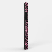 Monogrammen roze zwarte witte luipaard Case-Mate iPhone case (Achterkant/rechts)