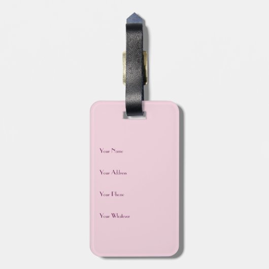 Monogrammen Rozen Bagagelabel (Achterkant verticaal)