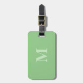 Monogrammen Sage Groen Zwart Feestgunst Cadeau Bagagelabel (Voorkant verticaal)