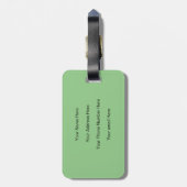 Monogrammen Sage Groen Zwart Feestgunst Cadeau Bagagelabel (Achterkant verticaal)