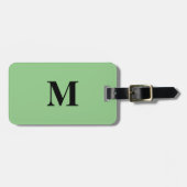 Monogrammen Sage Groen Zwart Gift Party Favor Bagagelabel (Voorkant horizontaal)