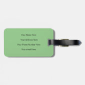 Monogrammen Sage Groen Zwart Gift Party Favor Bagagelabel (Achterkant horizontaal)