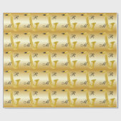 Monogrammen Saxophone Gold gekleurd Cadeaupapier (Vlak)