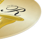 Monogrammen Saxophone Gold gekleurd Snijplank (Hoek)
