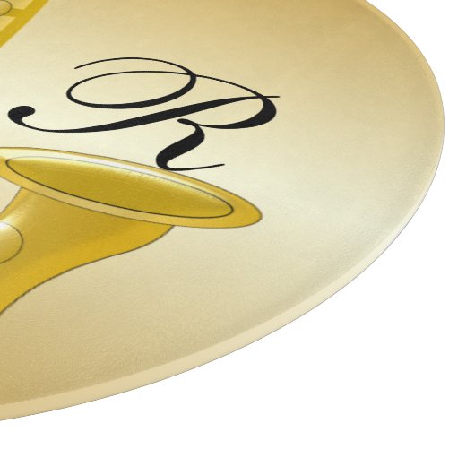 Monogrammen Saxophone Gold gekleurd Snijplank (Hoek)