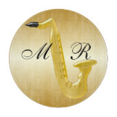 Monogrammen Saxophone Gold gekleurd Snijplank (Voorkant)