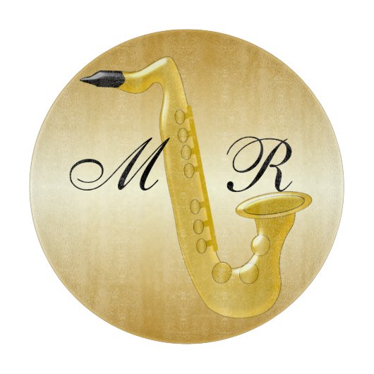 Monogrammen Saxophone Gold gekleurd Snijplank (Voorkant)