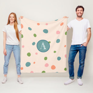 Monogrammen schattig initiaal poka stipt roze fleece deken
