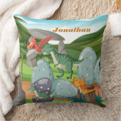 Monogrammen schattige Dinosauriërs op de waterverf Kussen (Deken)