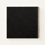 Monogrammen scriptnaam zwarte goudelegant notitieboek (Achterkant)