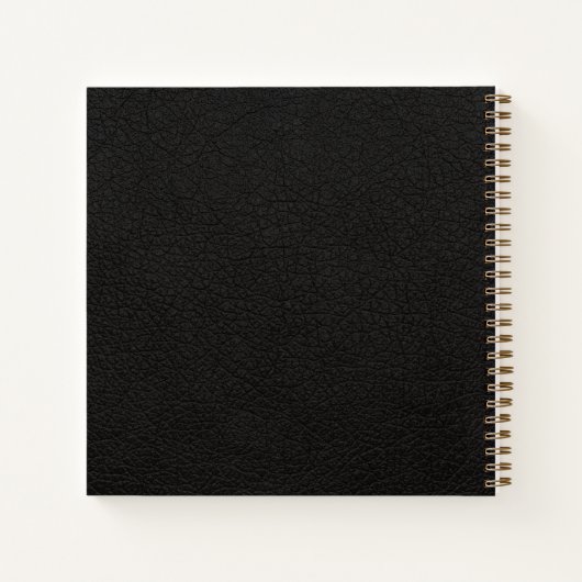 Monogrammen scriptnaam zwarte goudelegant notitieboek (Achterkant)